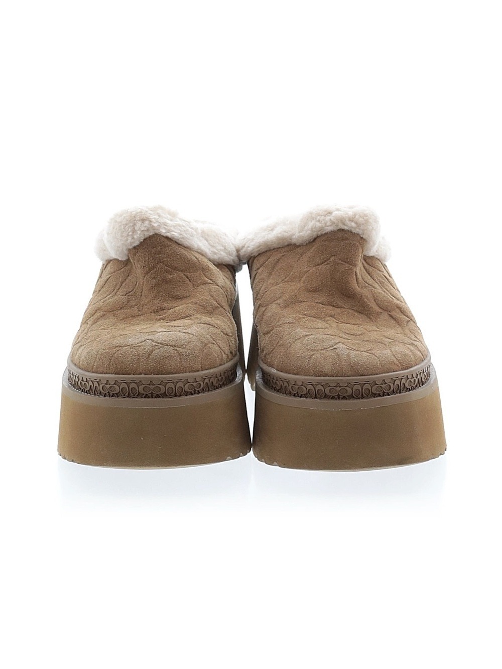 Coach Tan Shearling-Trim Platform Mule - Picture 2 of 2